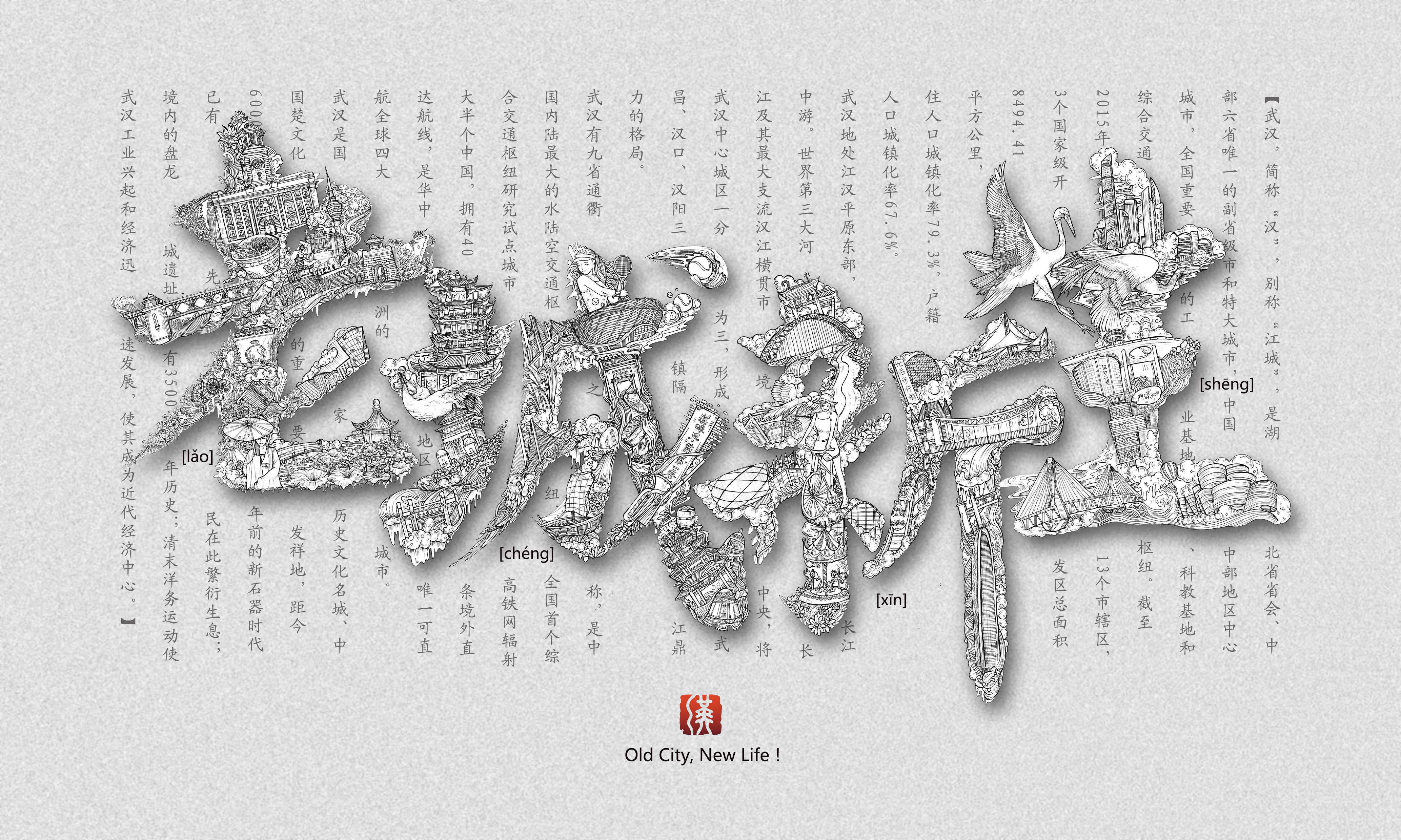 if-design-hand-drawn-china-series-wuhan-in-chinese-characters