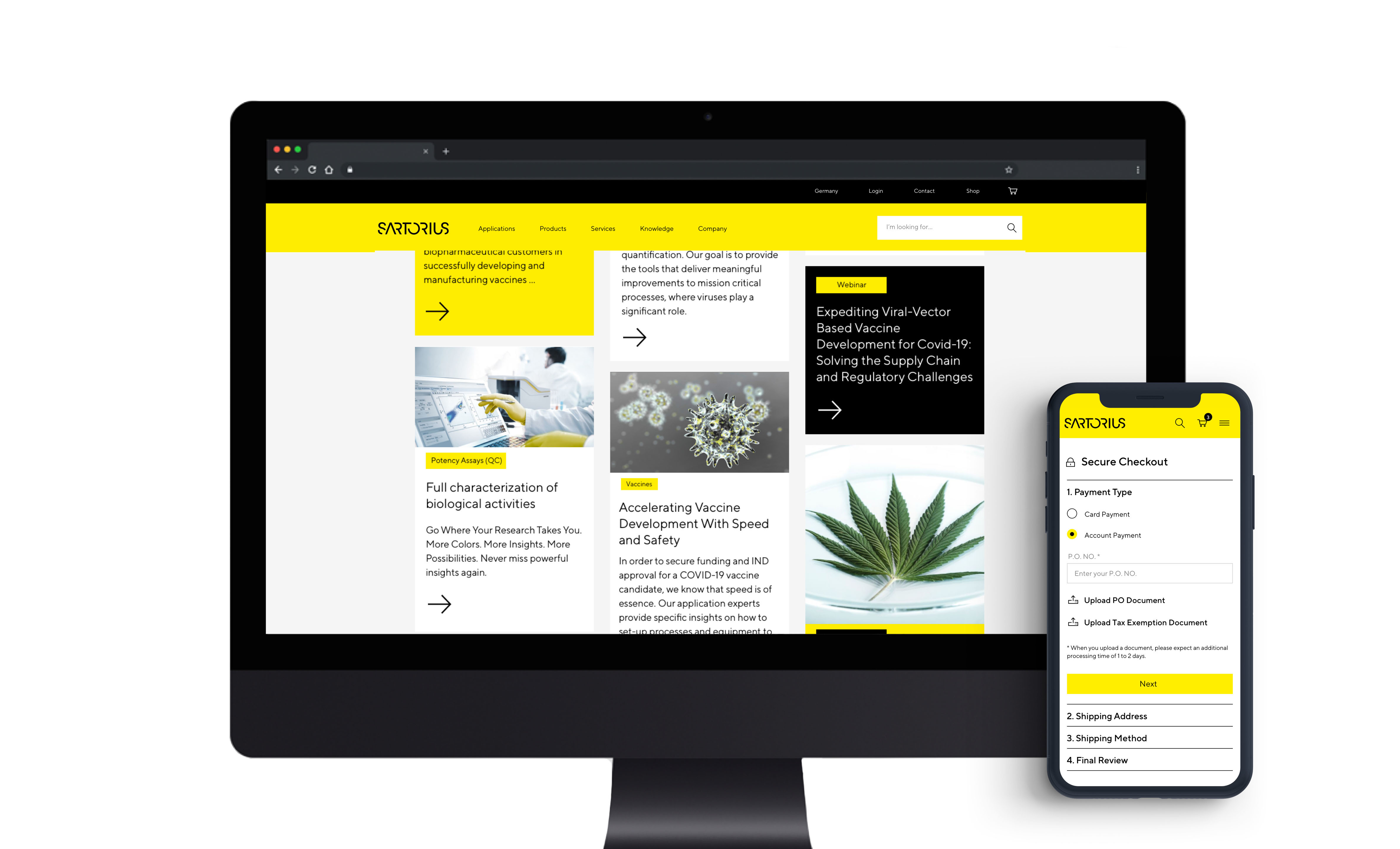 Sartorius Website & Shop System