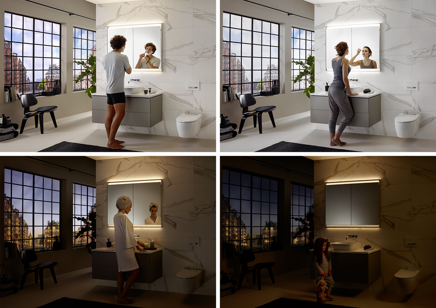 Geberit ONE mirror cabinets with ComfortLight