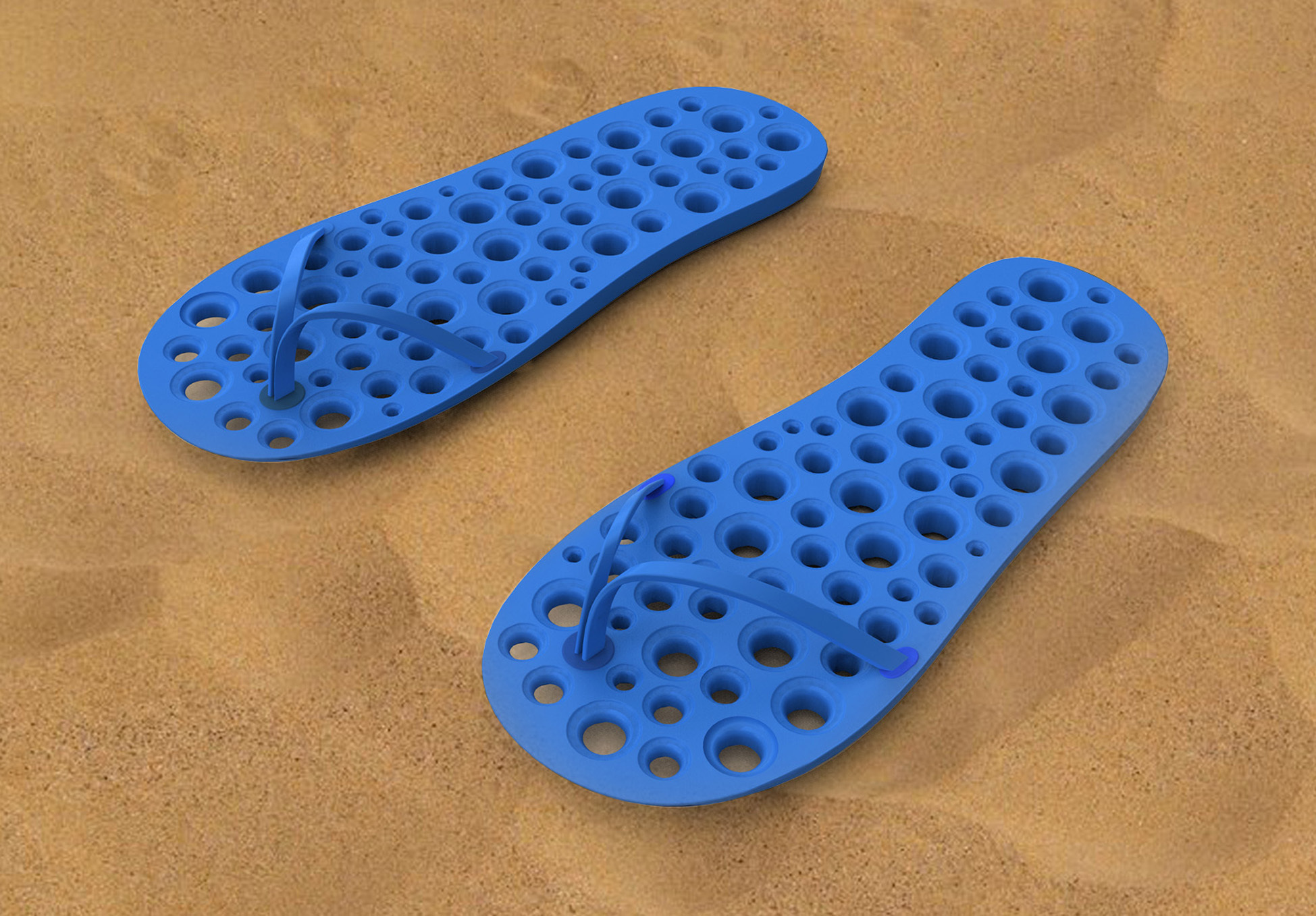 Holed beach slippers