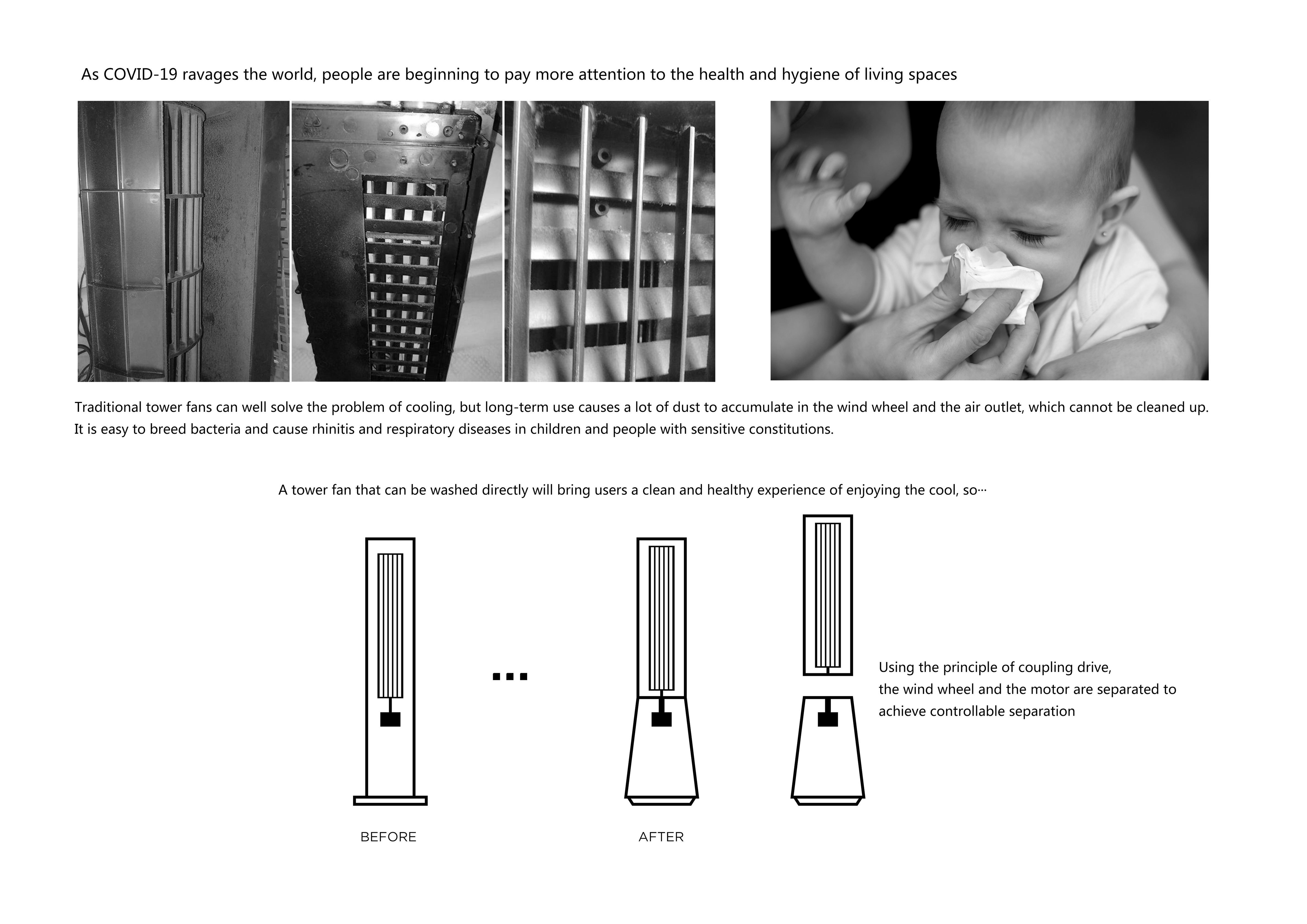 Removable Washing Tower Fan Series