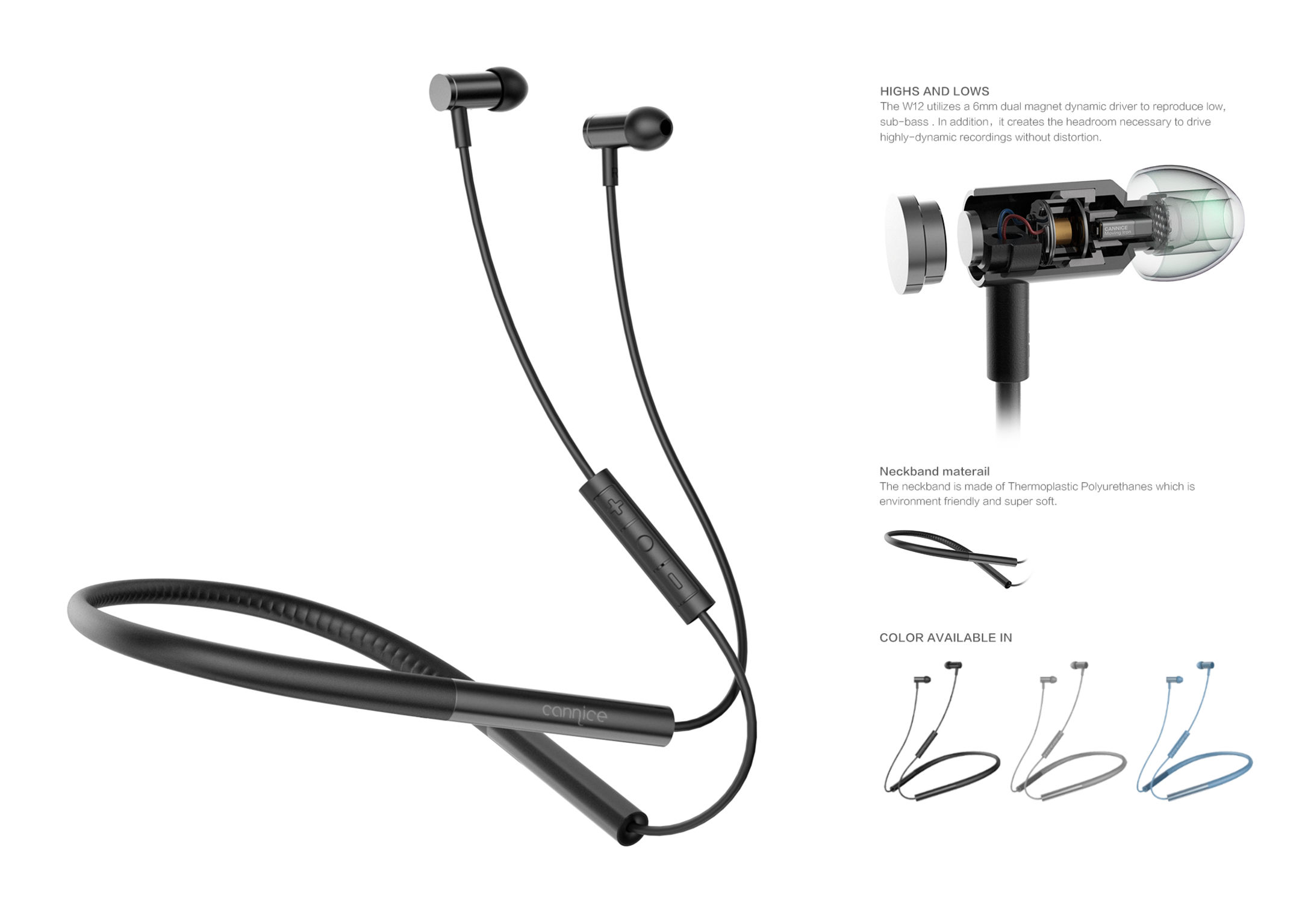 W12 wearable BT  headset