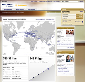 Miles & More Flugstatistik