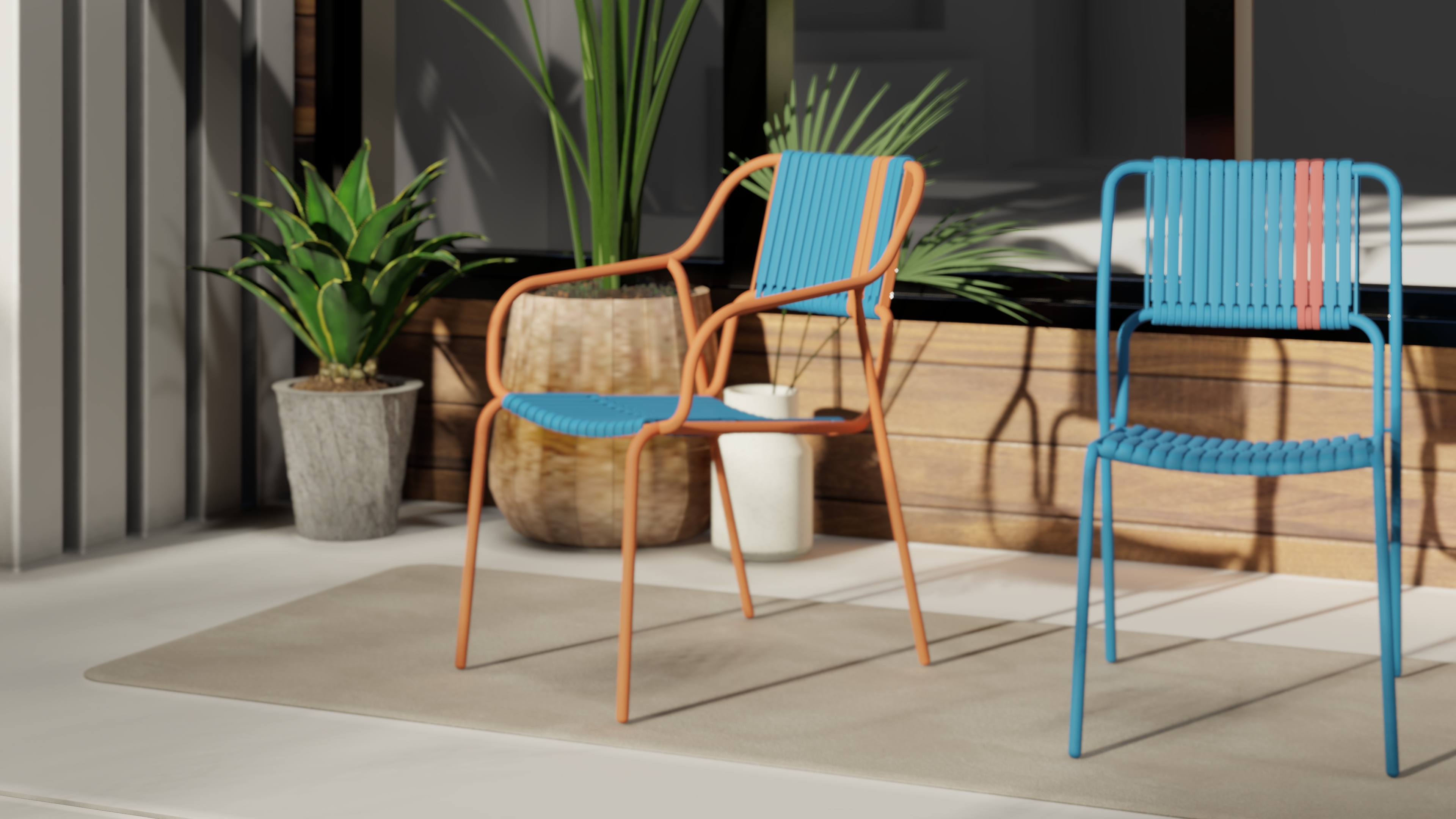 “KADA” Plastic strip chair series