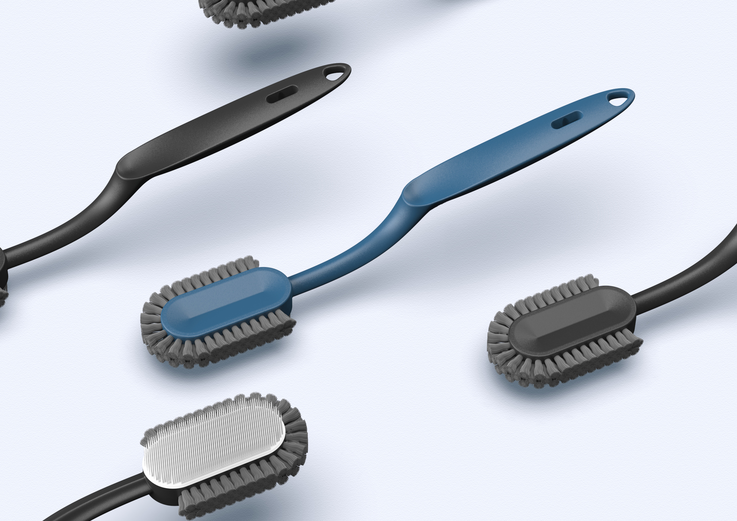 U-shaped soft-bristle shoe brush