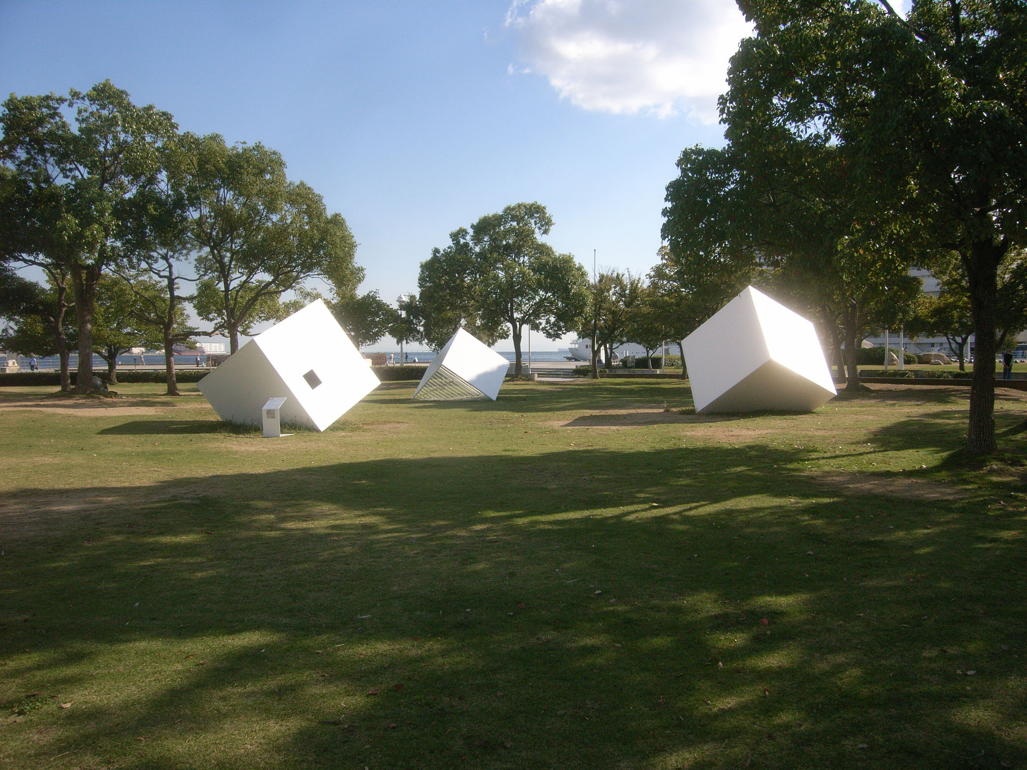 Three cubes in the forest